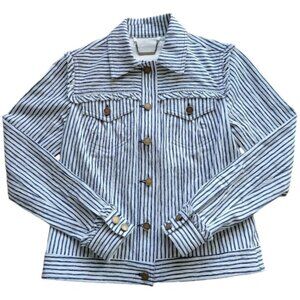 Trina Turk Striped Jacket Women's Fashion Chic Comfy Career Business Size Small